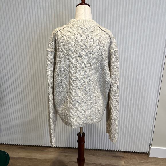 TOPSHOP Women's Knitted Drop Shoulder Cable Detail Jumper Size 0-2 In Oat - Picture 5 of 11